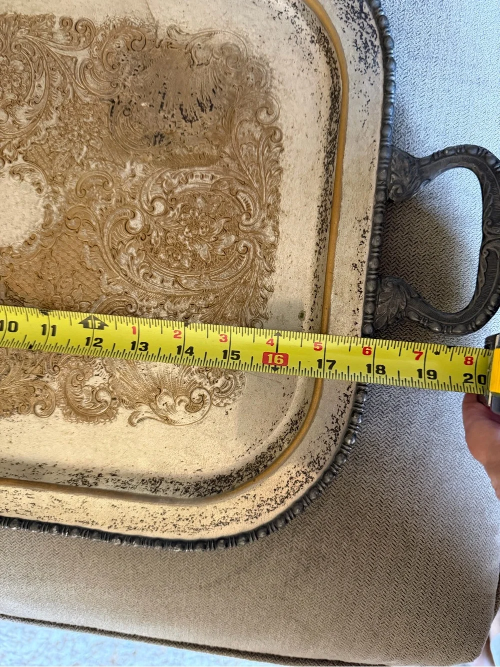 Vintage Sheffield  Silver Co. Silver on Copper Serving Tray